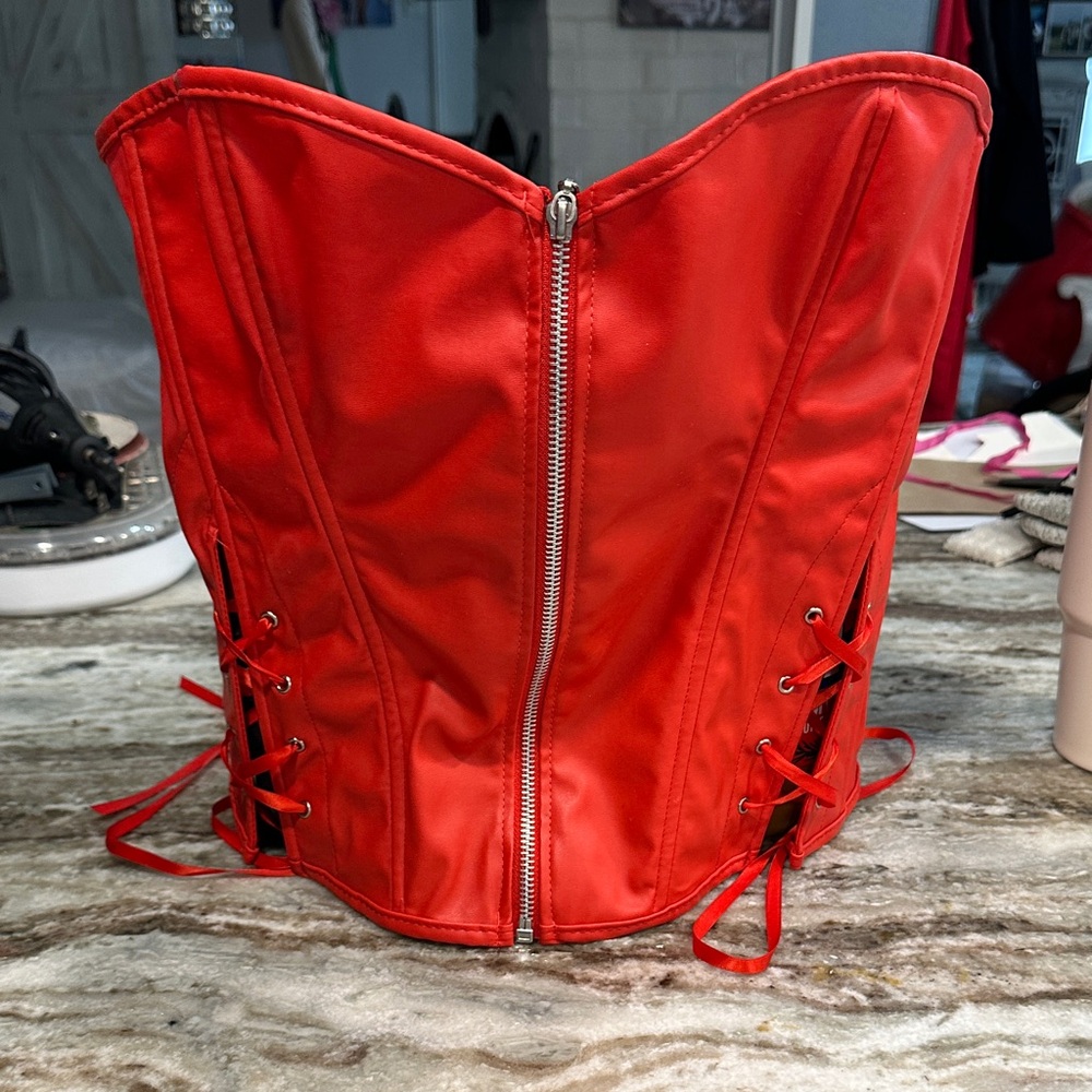 Charlotte Russe Red Lace-Up Corset